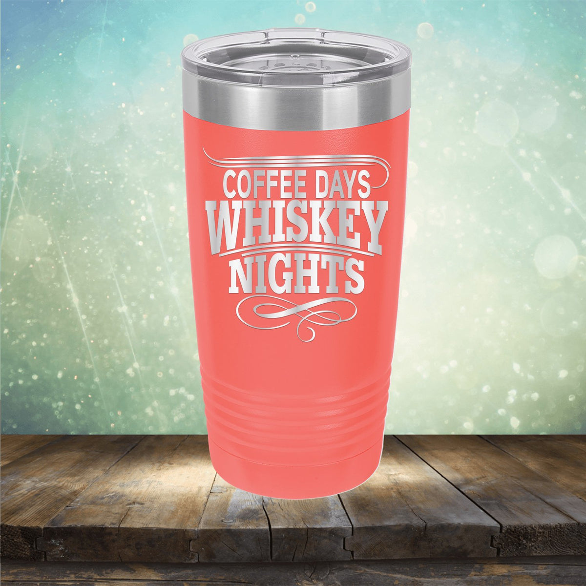 Coffee Days Whiskey Nights - Laser Etched Tumbler Mug