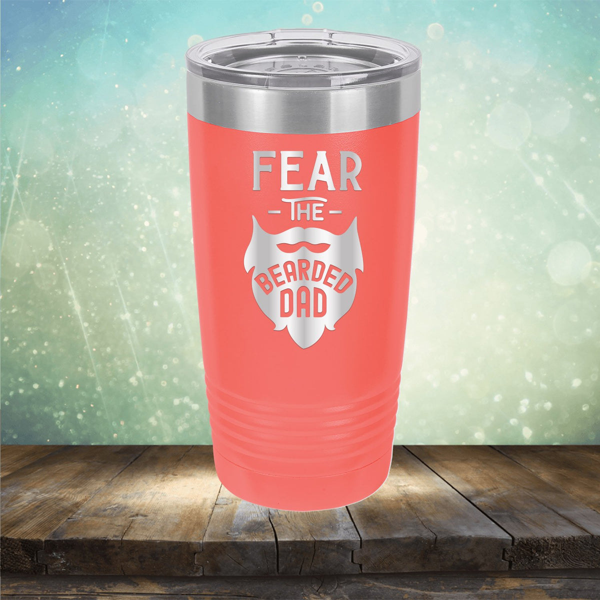 Fear The Bearded Dad - Laser Etched Tumbler Mug