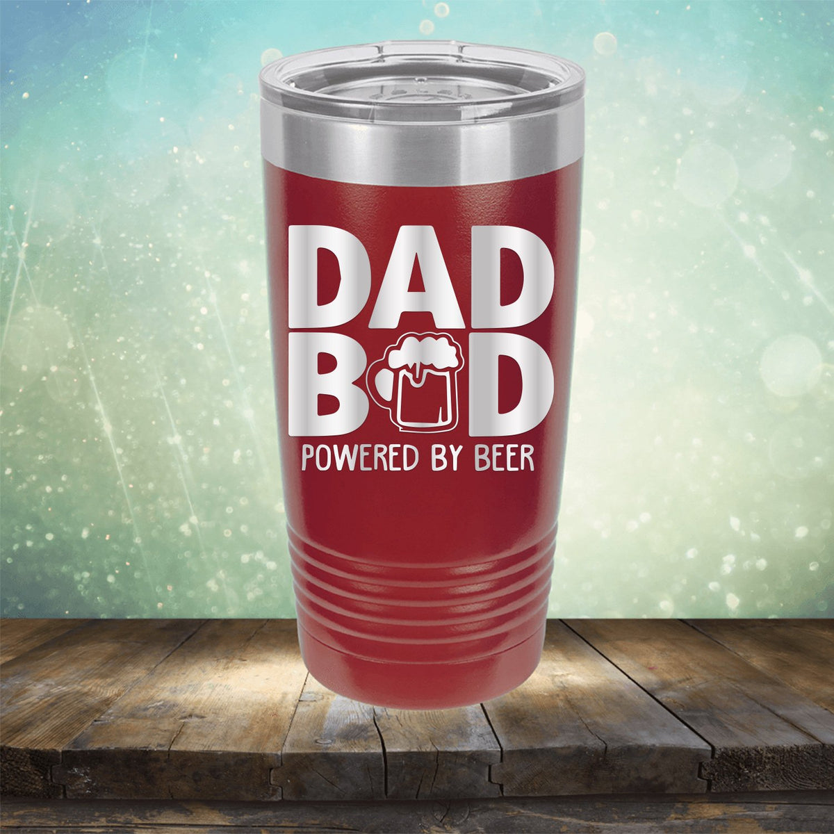 Dad Bod Powered by Beer - Laser Etched Tumbler Mug