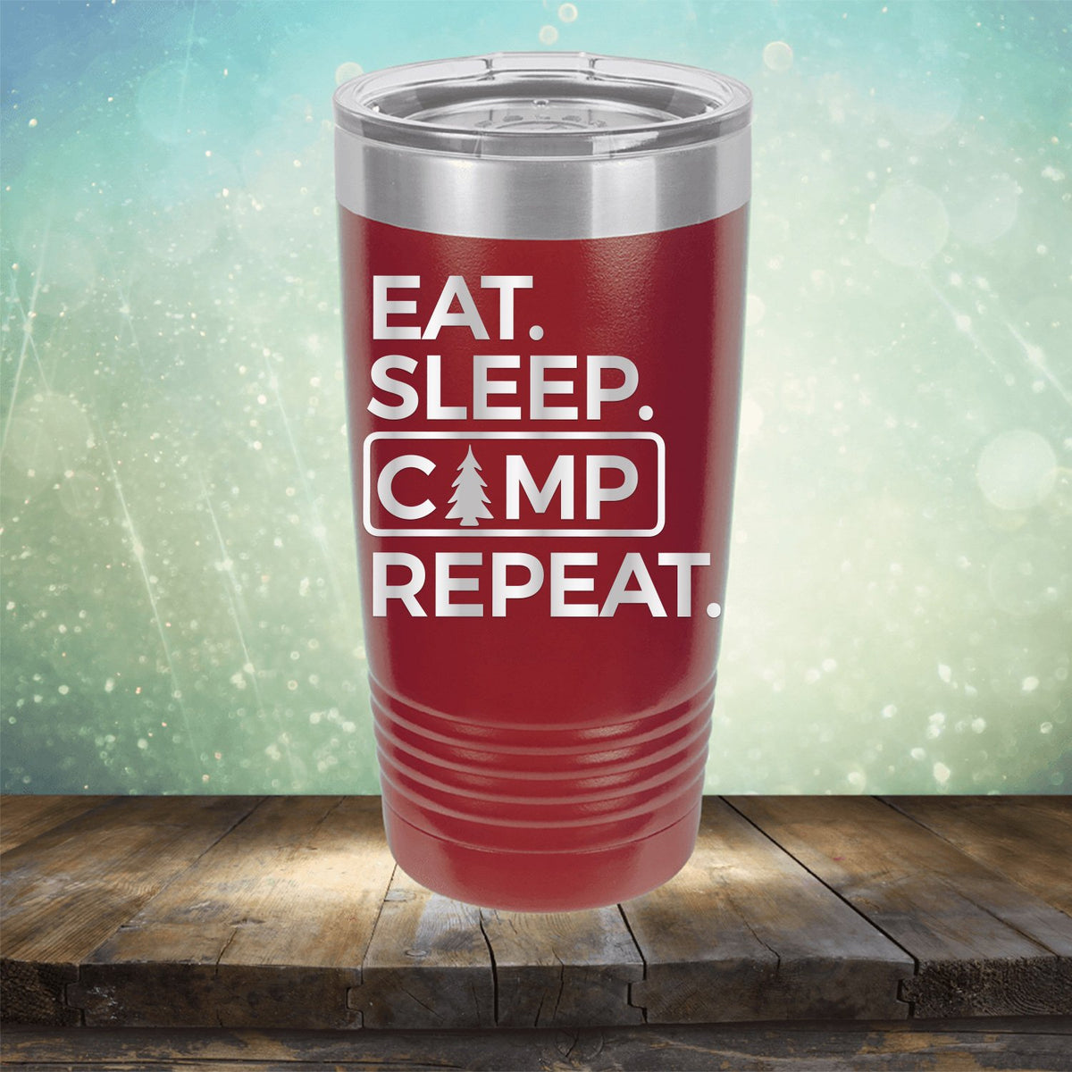 Eat Sleep Camp Repeat - Laser Etched Tumbler Mug