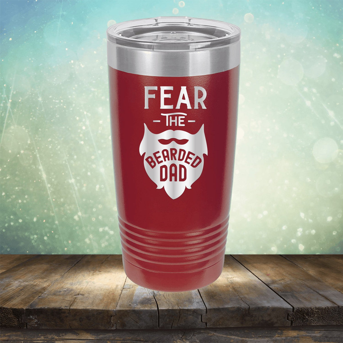 Fear The Bearded Dad - Laser Etched Tumbler Mug