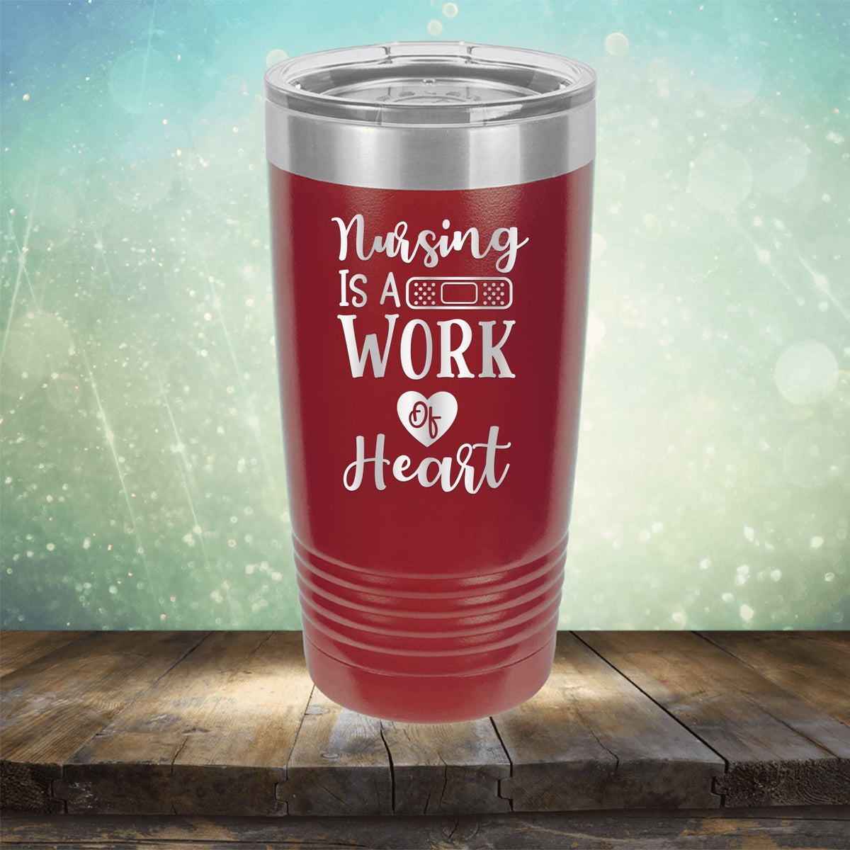 Nursing is A Work of Heart - Laser Etched Tumbler Mug