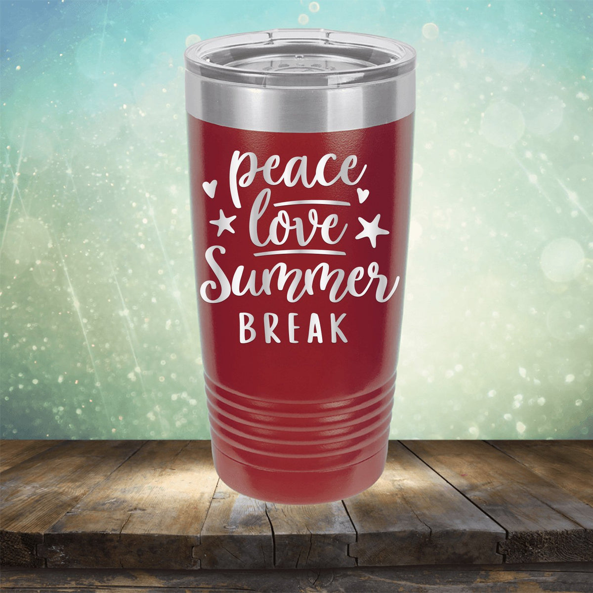 Peace Love Summer Break - Laser Etched Tumbler Mug