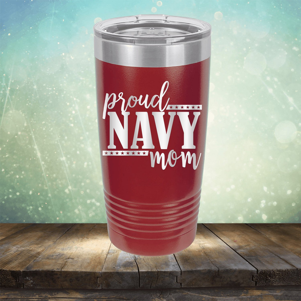 Proud Navy Mom - Laser Etched Tumbler Mug