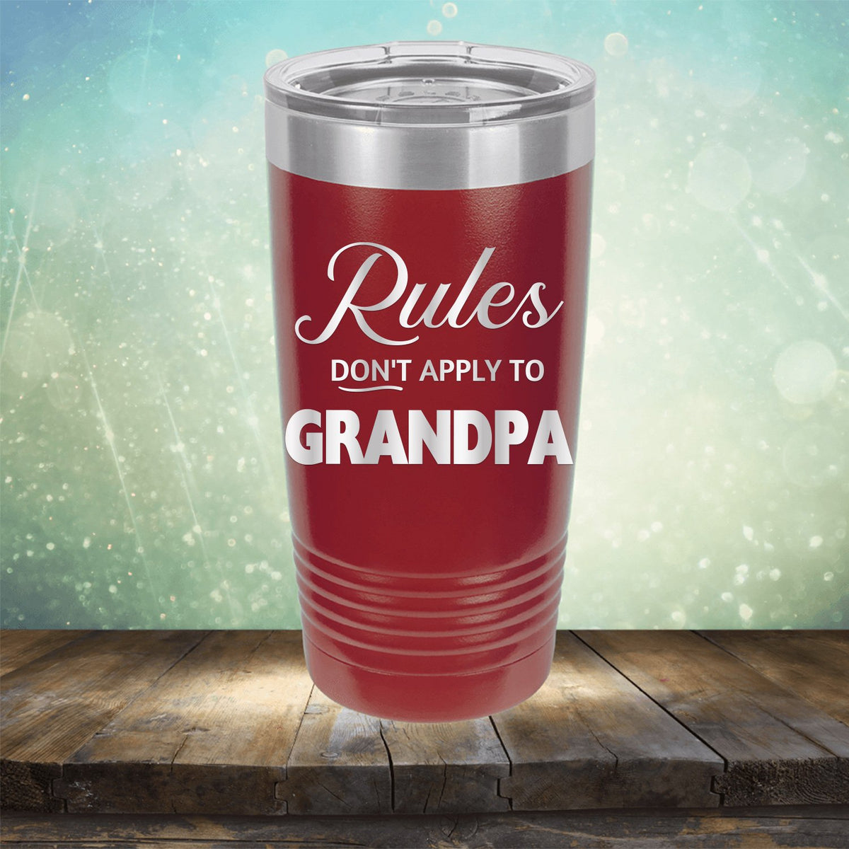 Rules Don&#39;t Apply To Grandpa - Laser Etched Tumbler Mug