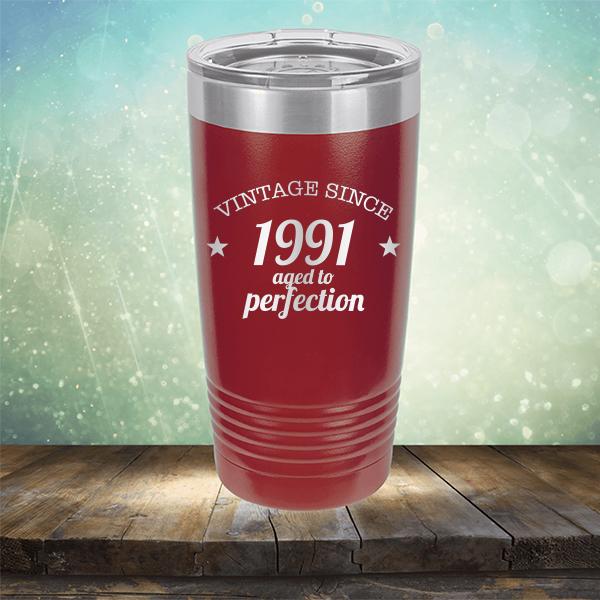 Vintage Since 1991 Aged to Perfection 30 Years Old - Laser Etched Tumbler Mug