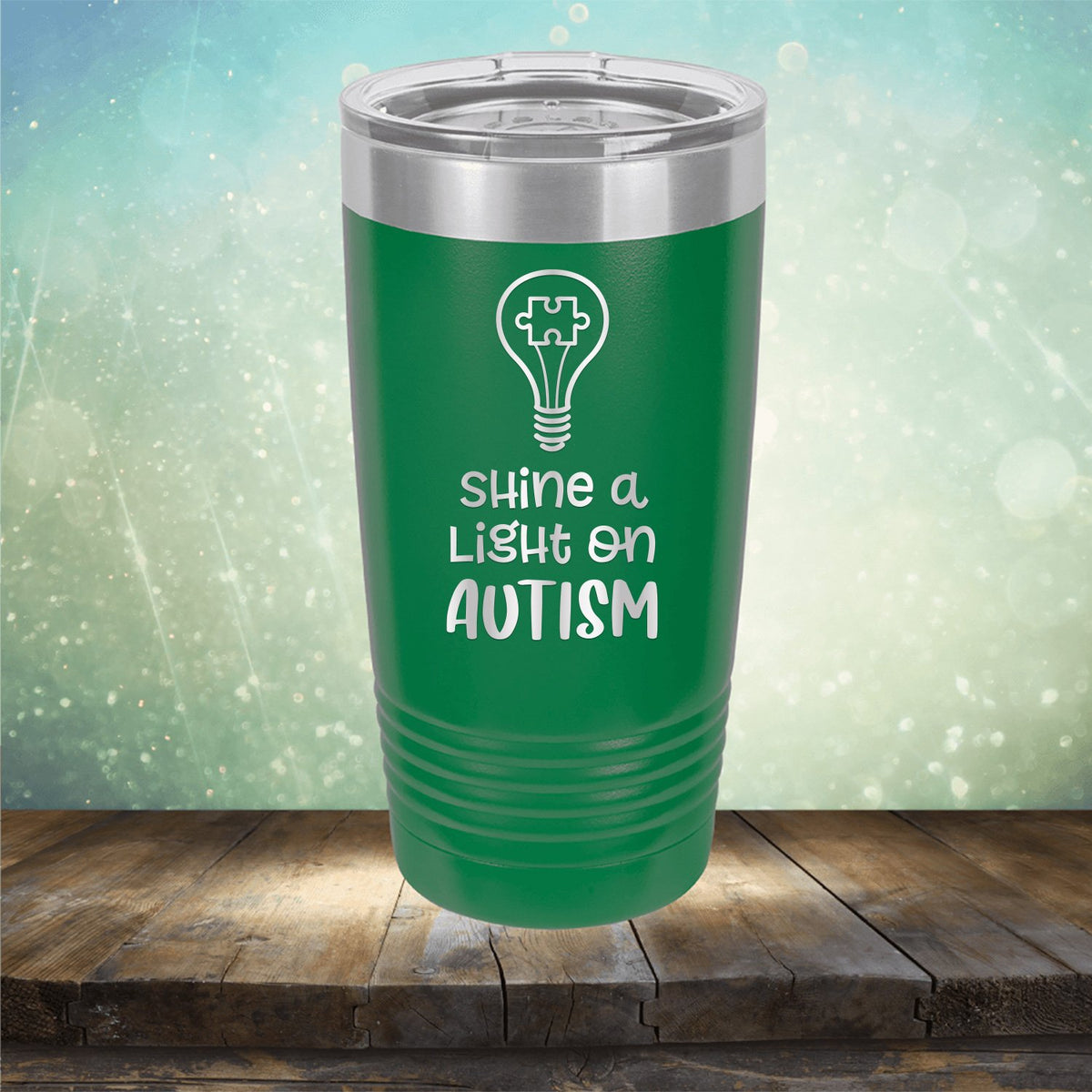 Shine A Light on Autism - Laser Etched Tumbler Mug