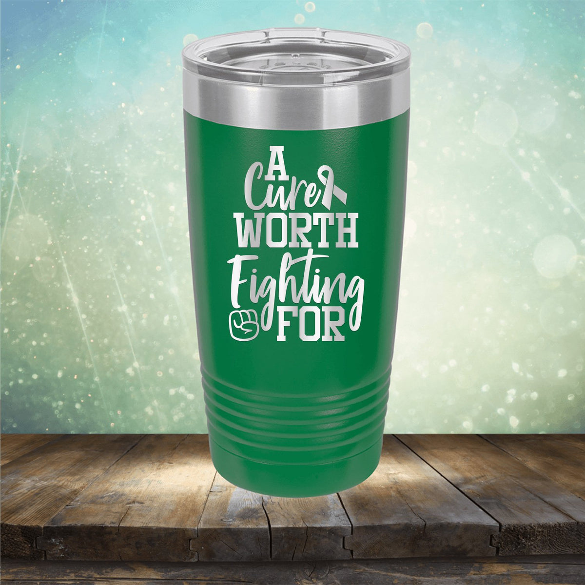 A Cure Worth Fighting For - Laser Etched Tumbler Mug