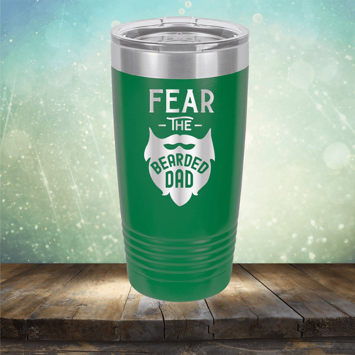 Fear The Bearded Dad - Laser Etched Tumbler Mug