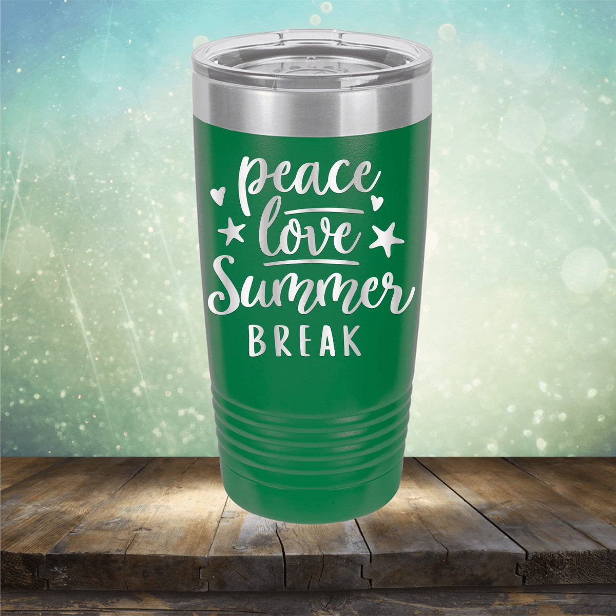 Peace Love Summer Break - Laser Etched Tumbler Mug