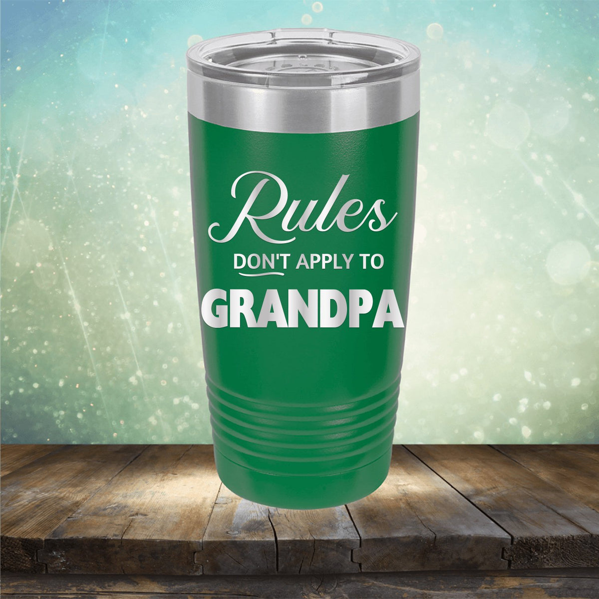 Rules Don&#39;t Apply To Grandpa - Laser Etched Tumbler Mug