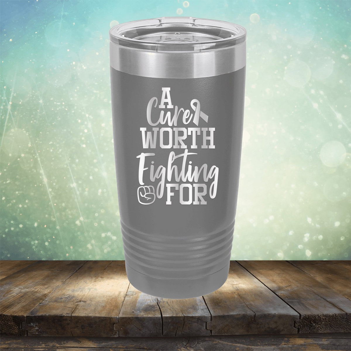 A Cure Worth Fighting For - Laser Etched Tumbler Mug