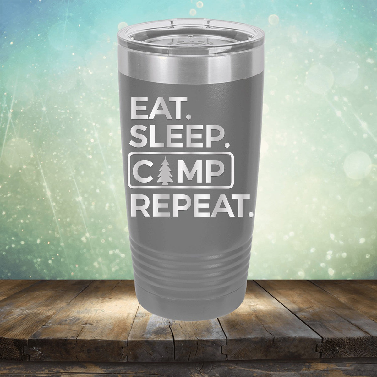 Eat Sleep Camp Repeat - Laser Etched Tumbler Mug