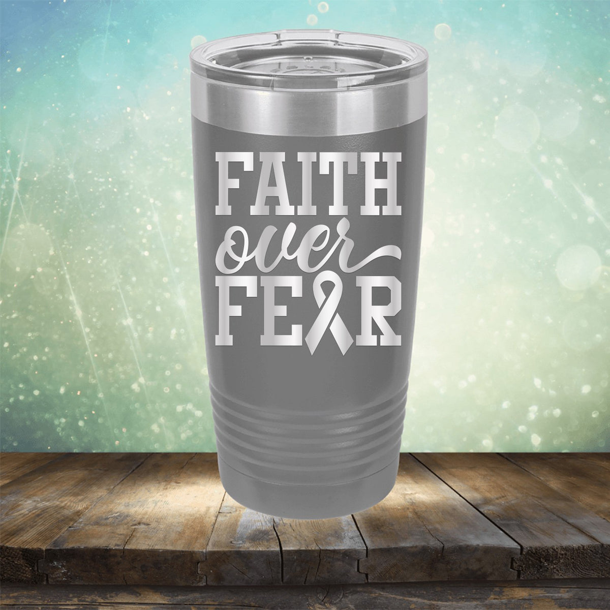 Faith Over Fear - Laser Etched Tumbler Mug