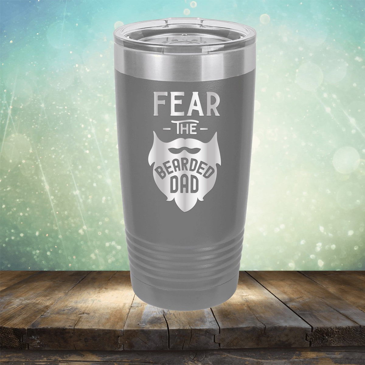 Fear The Bearded Dad - Laser Etched Tumbler Mug