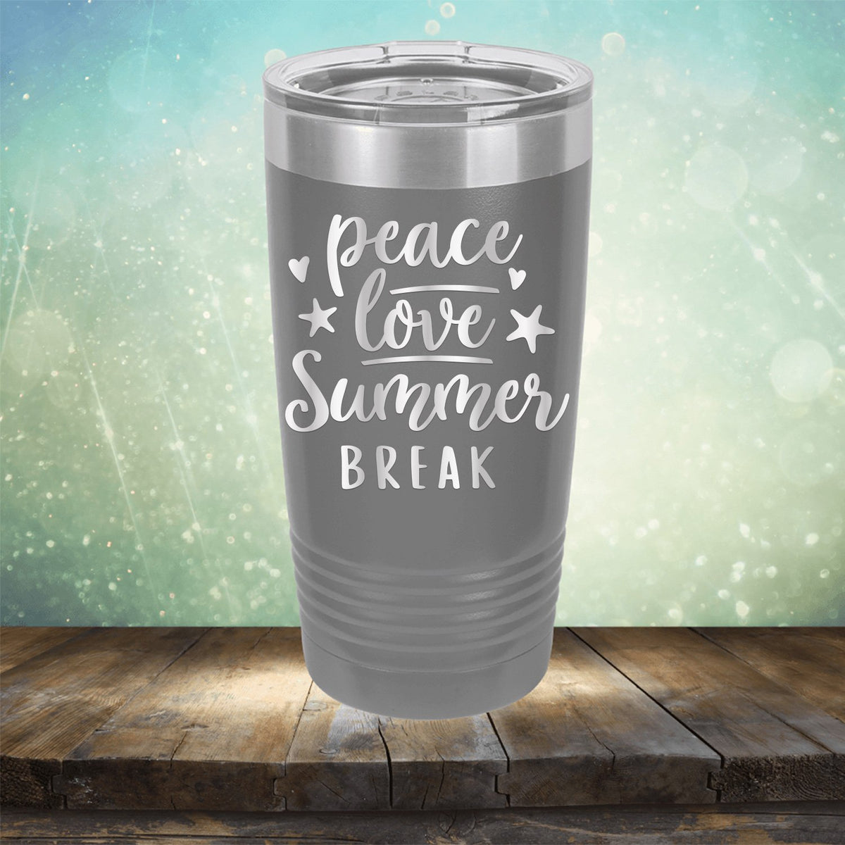 Peace Love Summer Break - Laser Etched Tumbler Mug