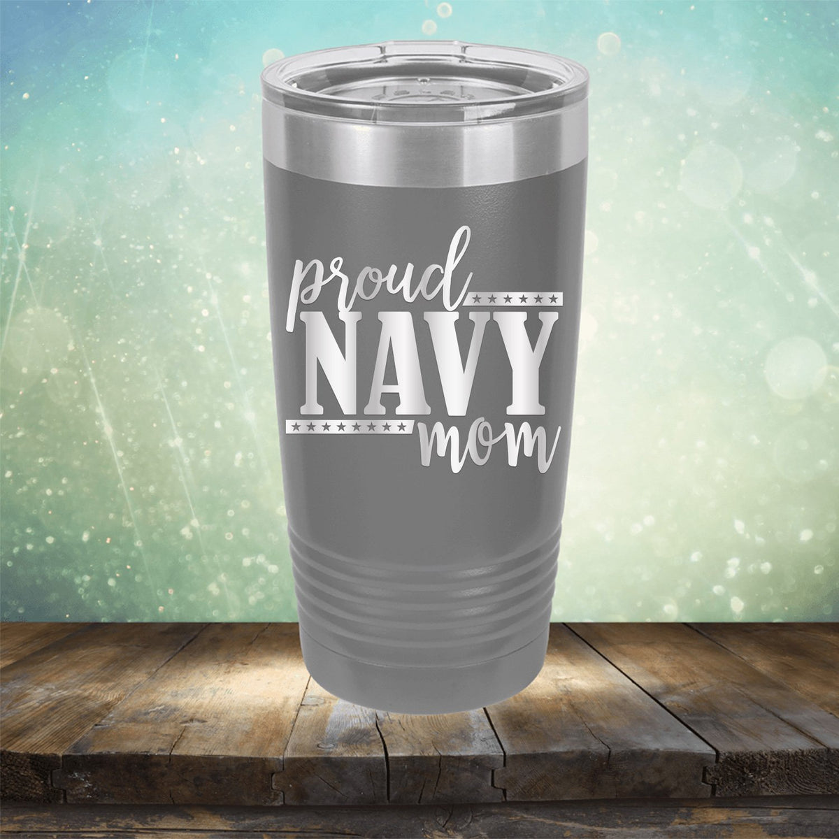 Proud Navy Mom - Laser Etched Tumbler Mug