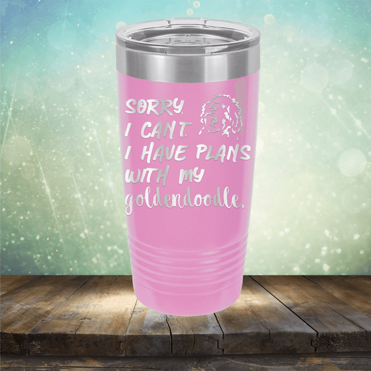 Sorry I Can&#39;t I Have Plans with My Goldendoodle - Laser Etched Tumbler Mug