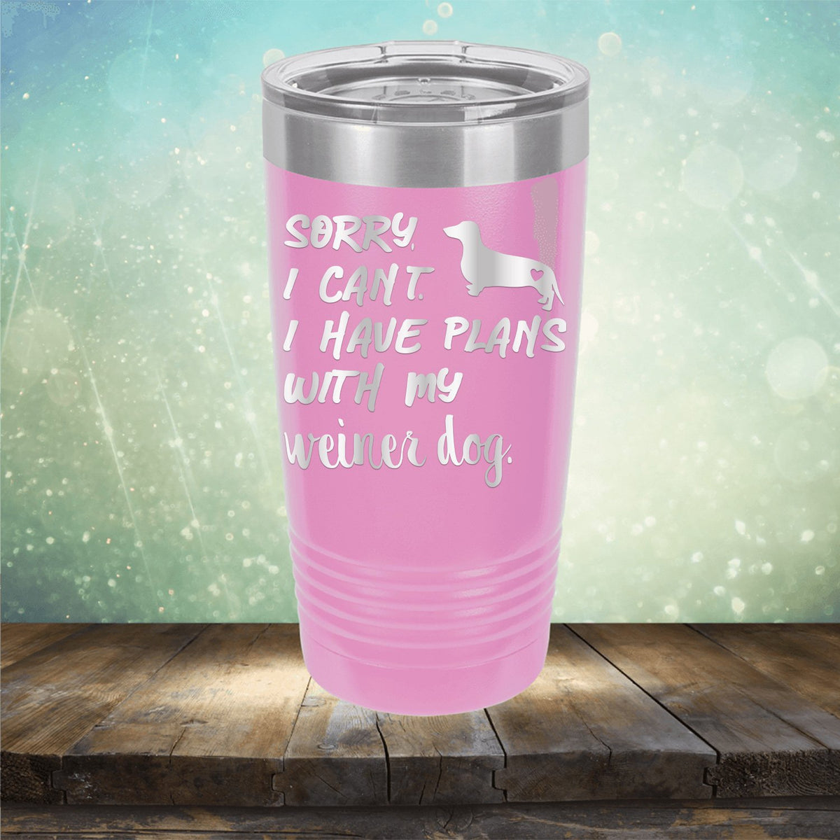 Sorry I Can&#39;t I Have Plans with My Weiner Dog - Laser Etched Tumbler Mug
