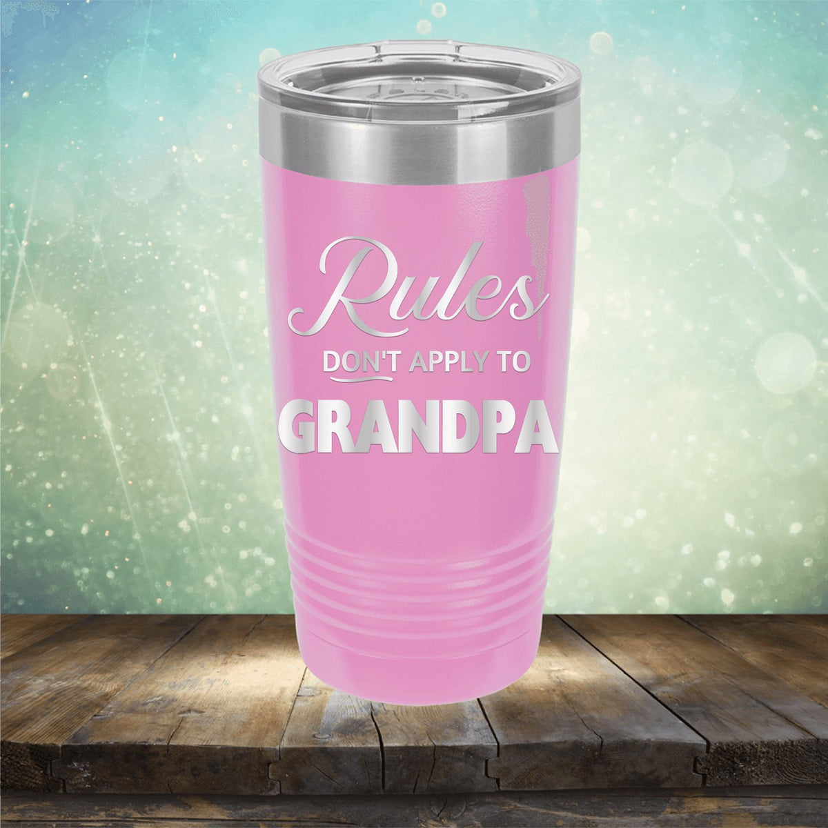 Rules Don&#39;t Apply To Grandpa - Laser Etched Tumbler Mug