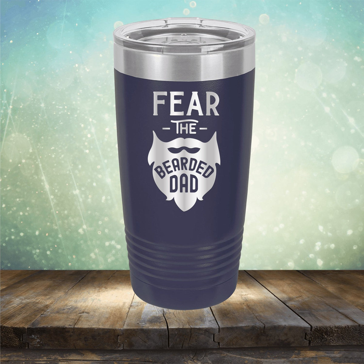 Fear The Bearded Dad - Laser Etched Tumbler Mug