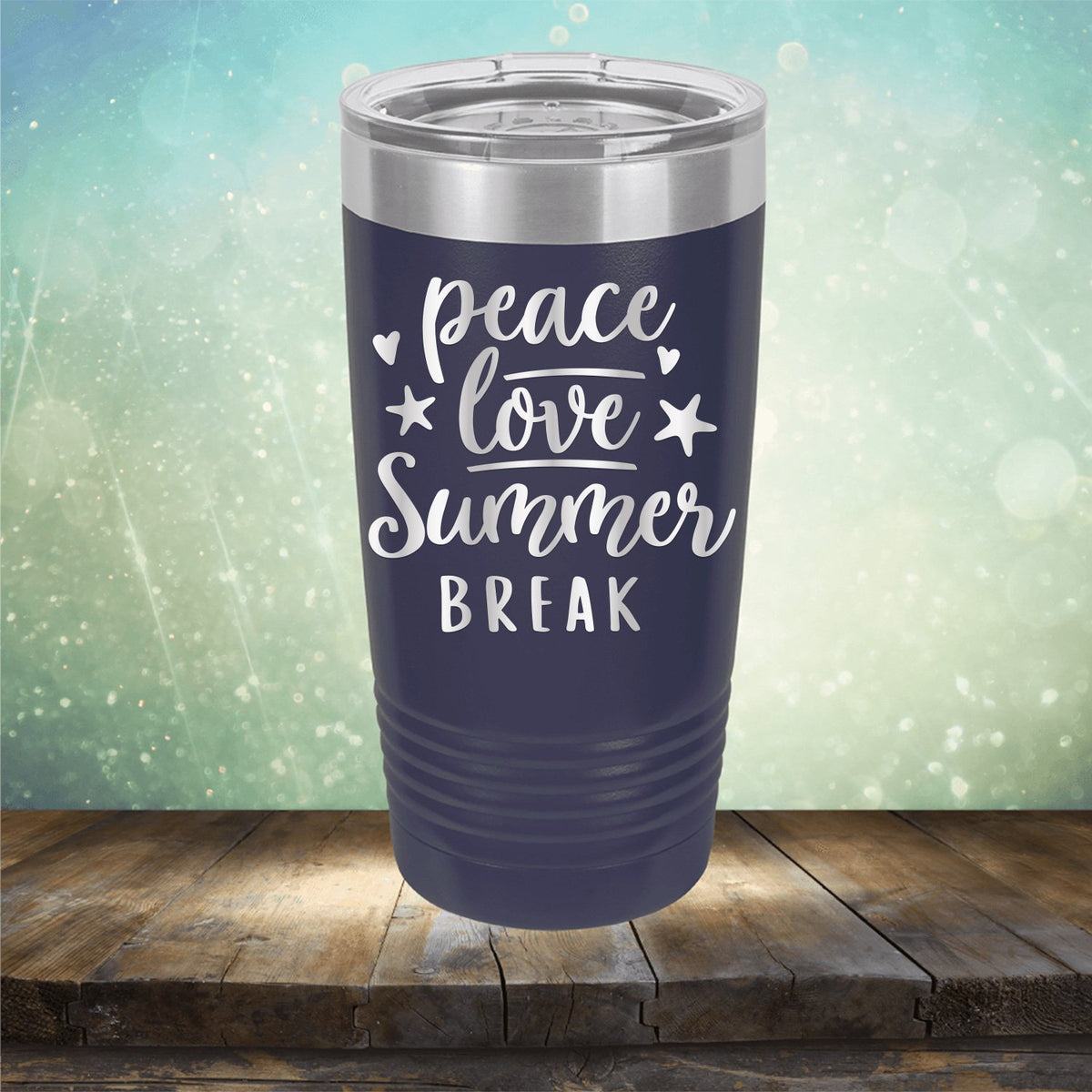 Peace Love Summer Break - Laser Etched Tumbler Mug