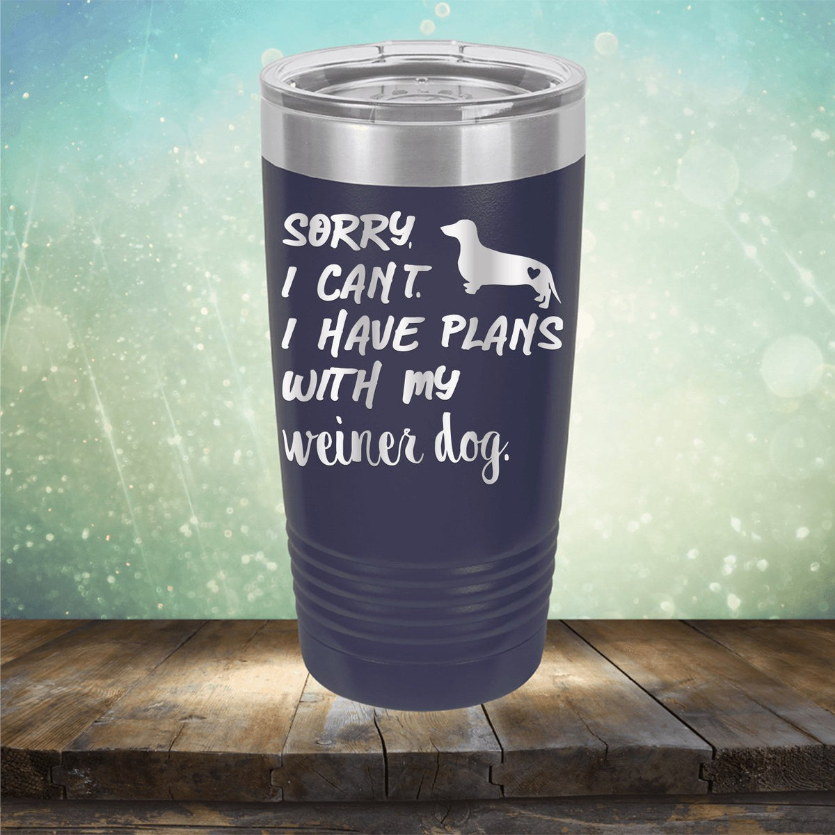 Sorry I Can&#39;t I Have Plans with My Weiner Dog - Laser Etched Tumbler Mug