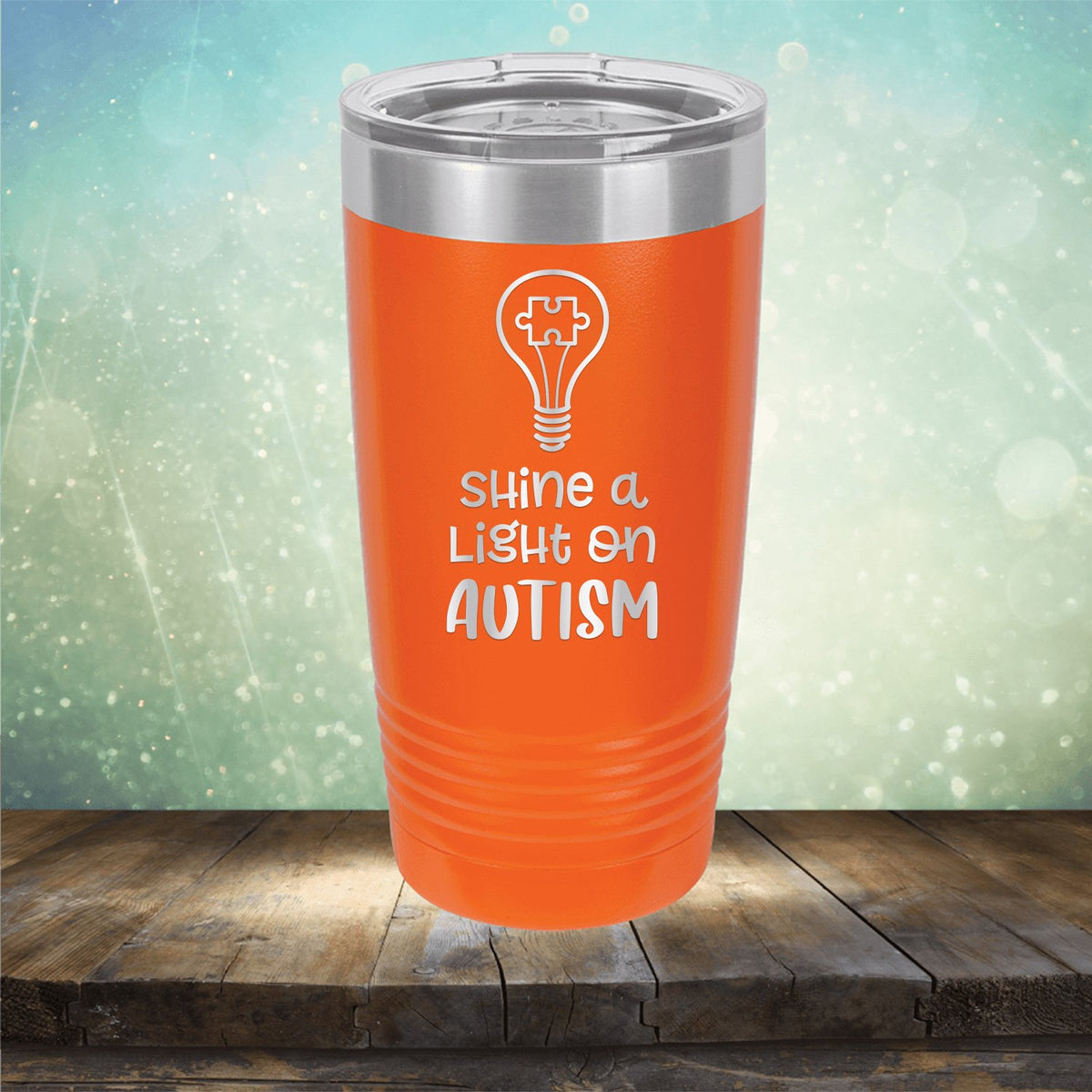 Shine A Light on Autism - Laser Etched Tumbler Mug