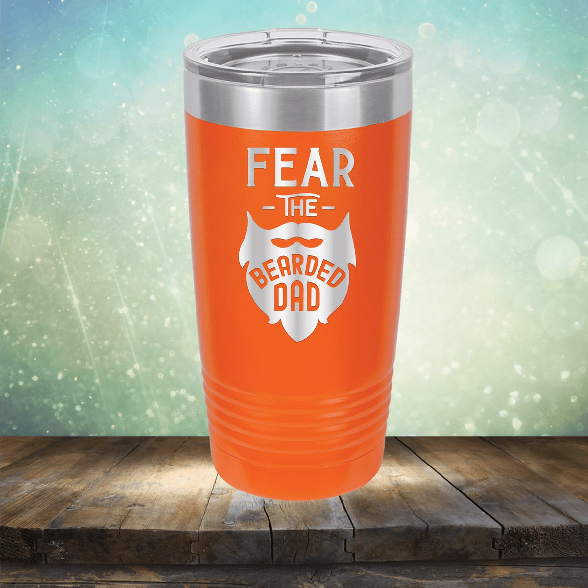 Fear The Bearded Dad - Laser Etched Tumbler Mug
