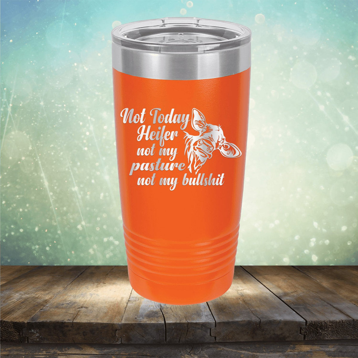 Not Today Heifer Not My Pasture Not My Bullshit - Laser Etched Tumbler Mug
