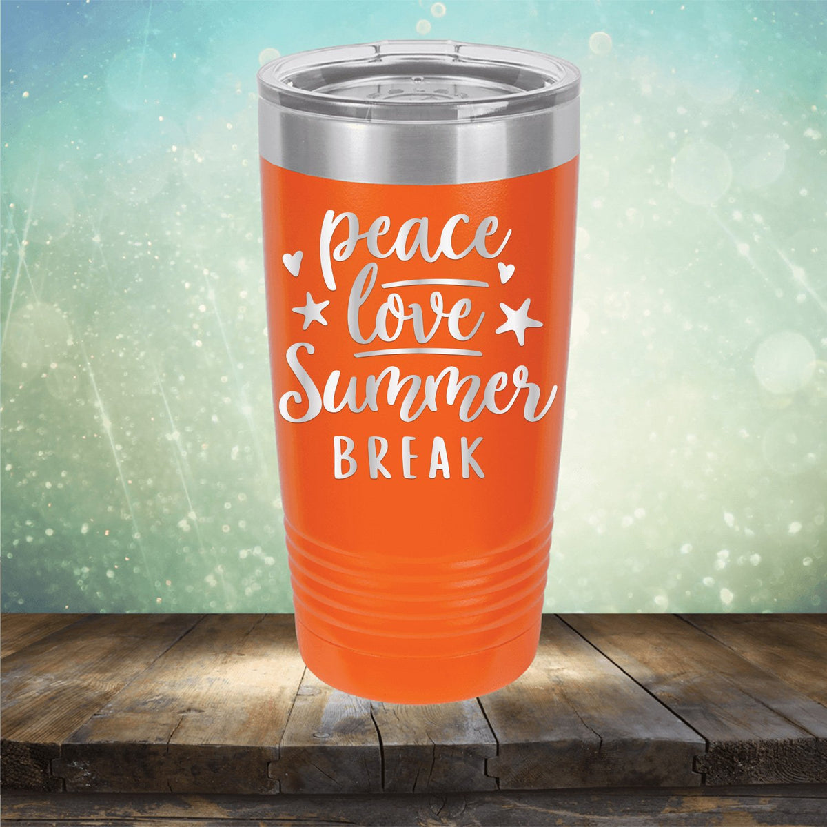 Peace Love Summer Break - Laser Etched Tumbler Mug