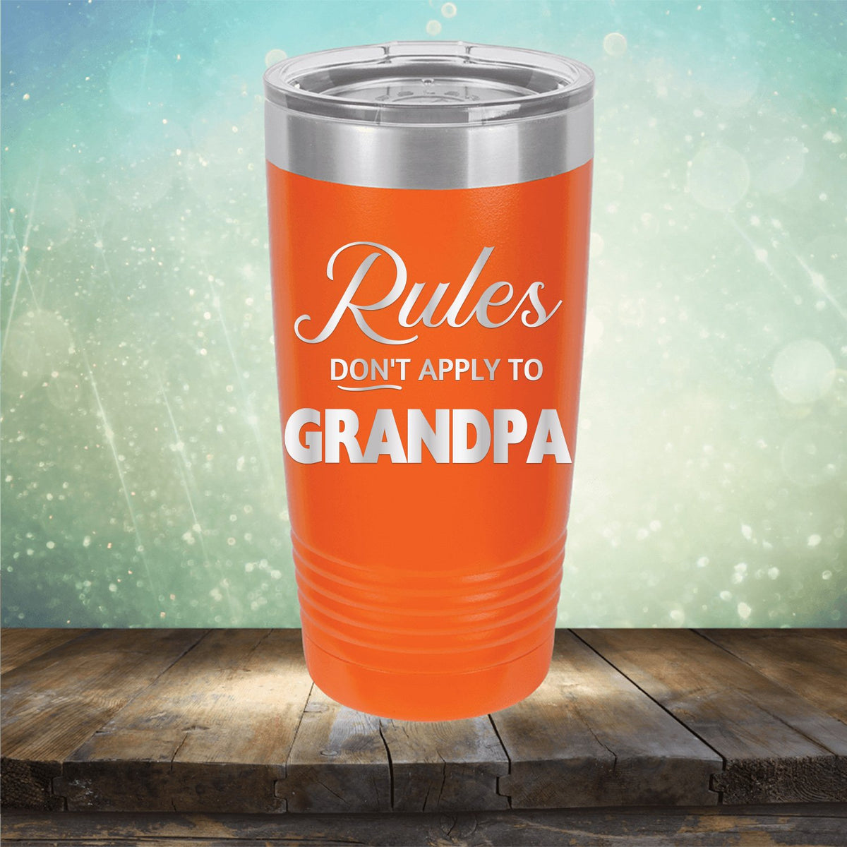 Rules Don&#39;t Apply To Grandpa - Laser Etched Tumbler Mug