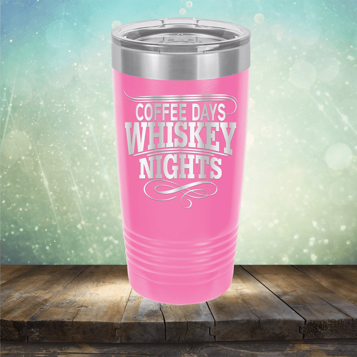 Coffee Days Whiskey Nights - Laser Etched Tumbler Mug