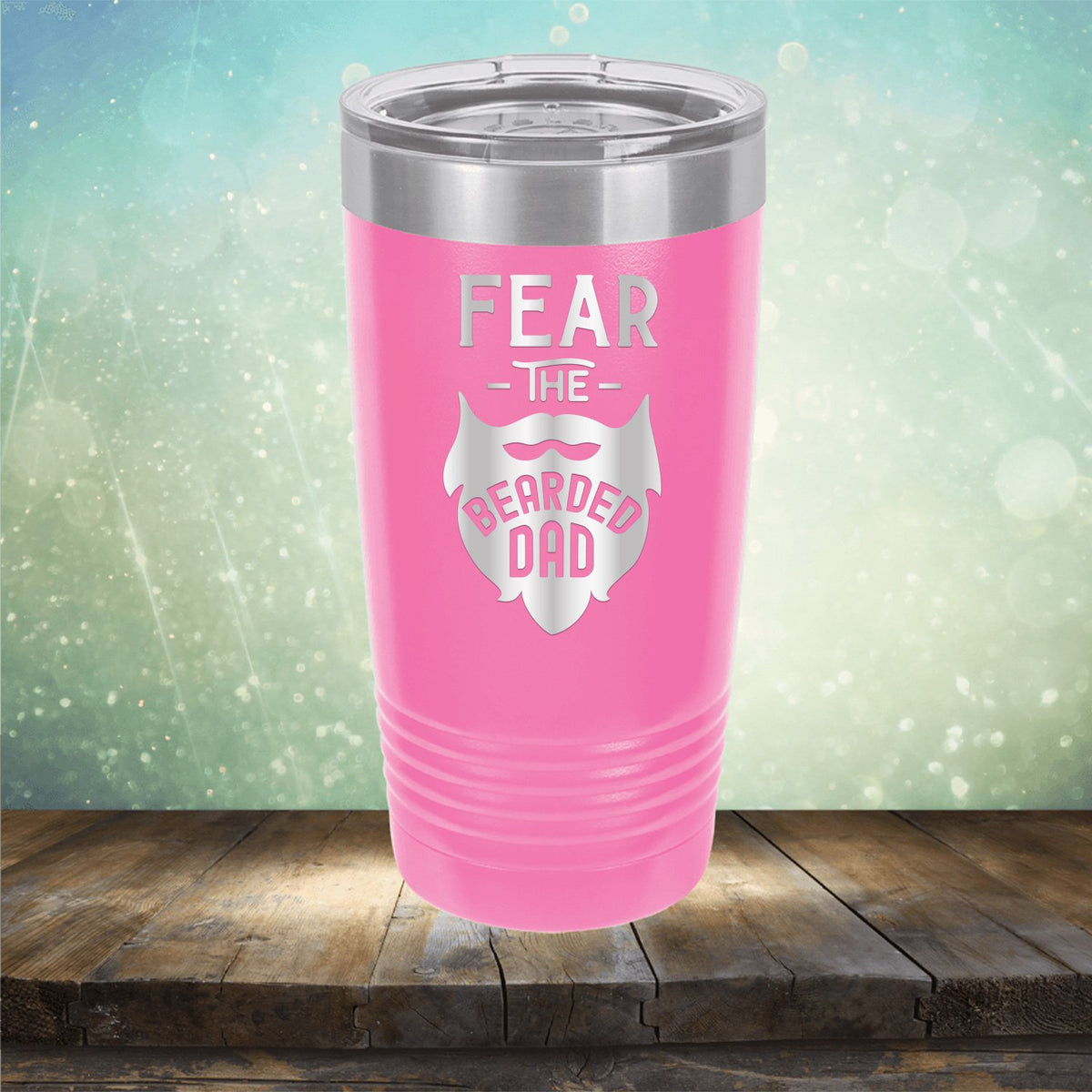 Fear The Bearded Dad - Laser Etched Tumbler Mug
