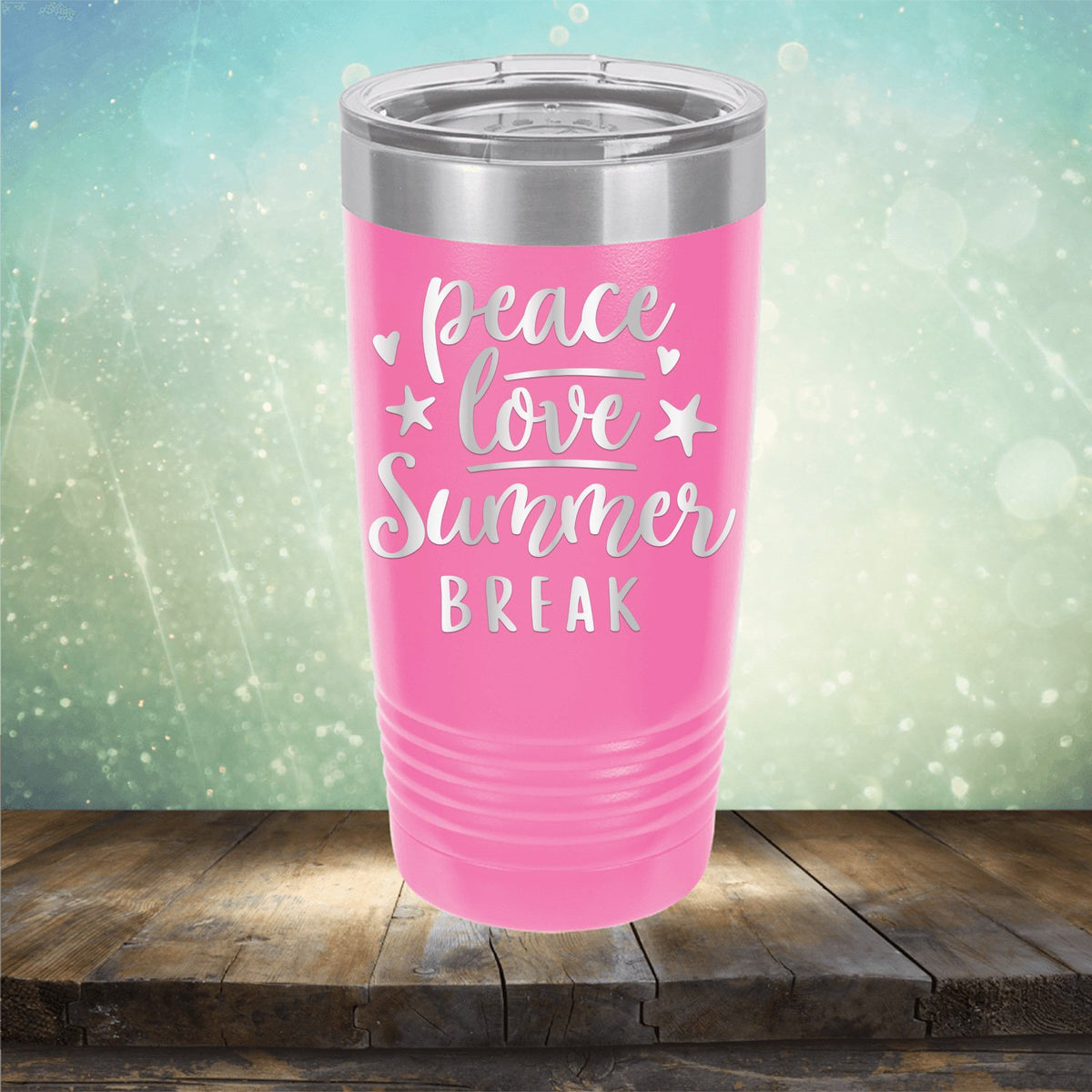 Peace Love Summer Break - Laser Etched Tumbler Mug