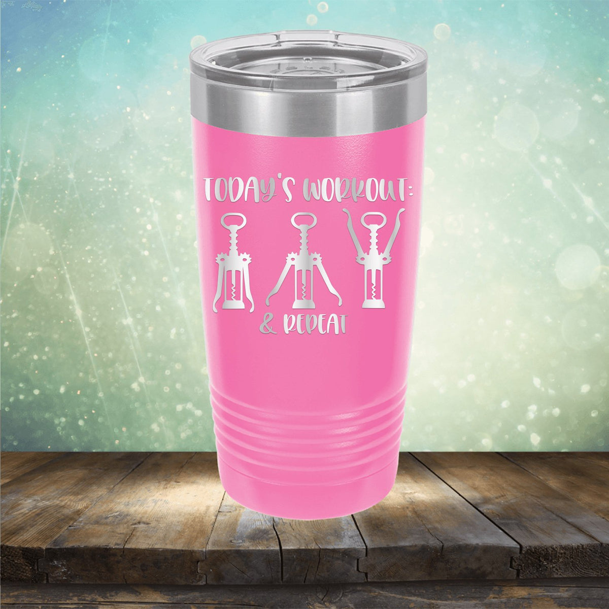 Today&#39;s Workout: Wine &amp; Repeat - Laser Etched Tumbler Mug