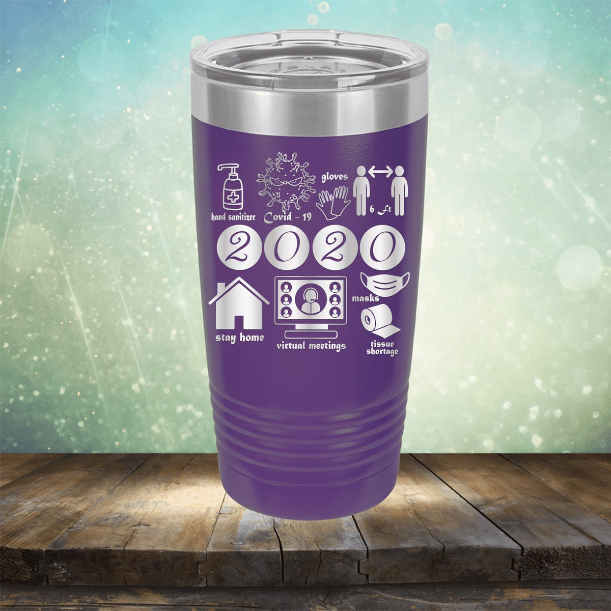 2020 Summary COVID Stay Home - Laser Etched Tumbler Mug