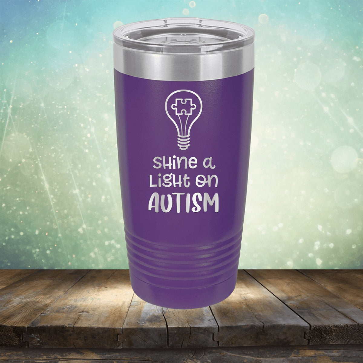Shine A Light on Autism - Laser Etched Tumbler Mug