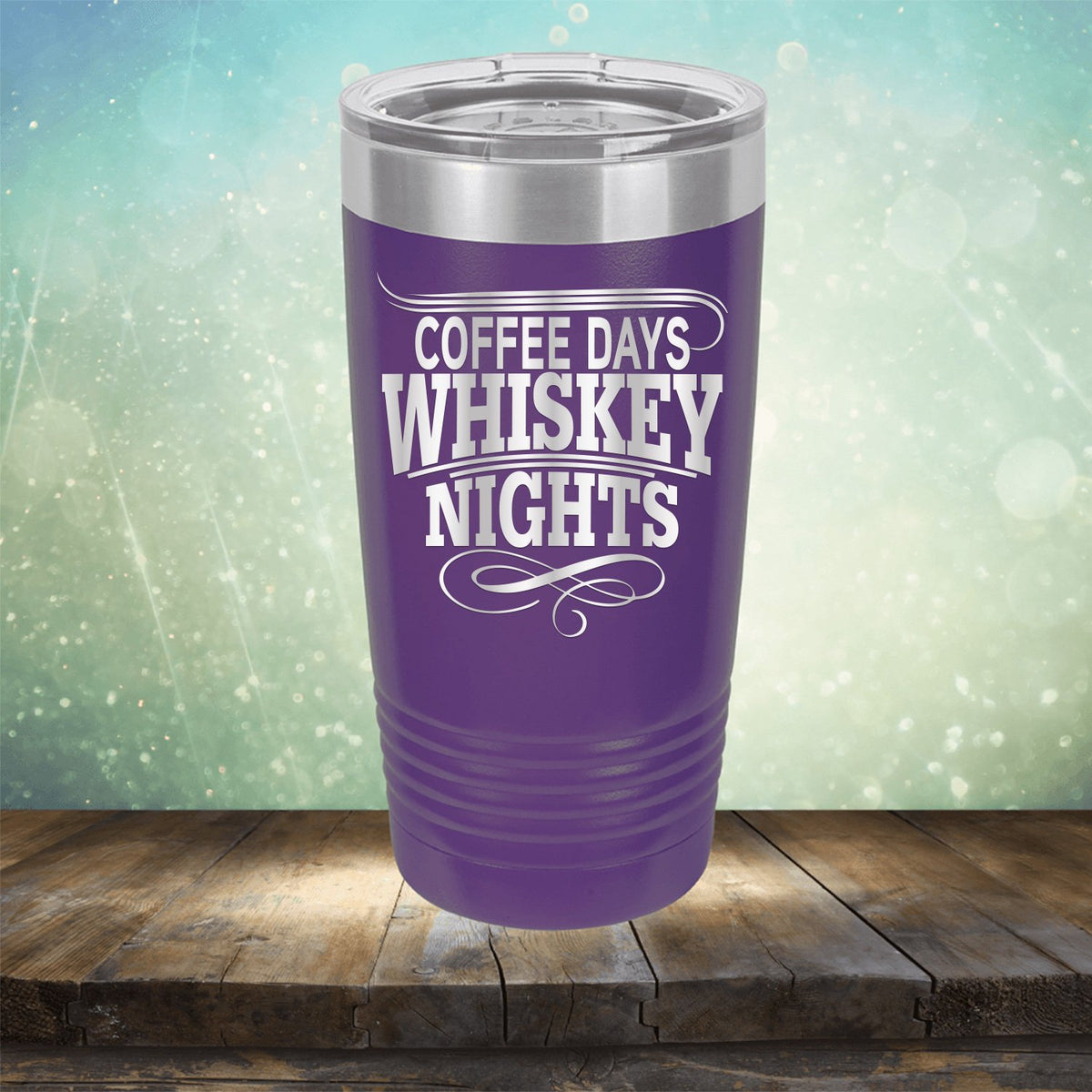 Coffee Days Whiskey Nights - Laser Etched Tumbler Mug