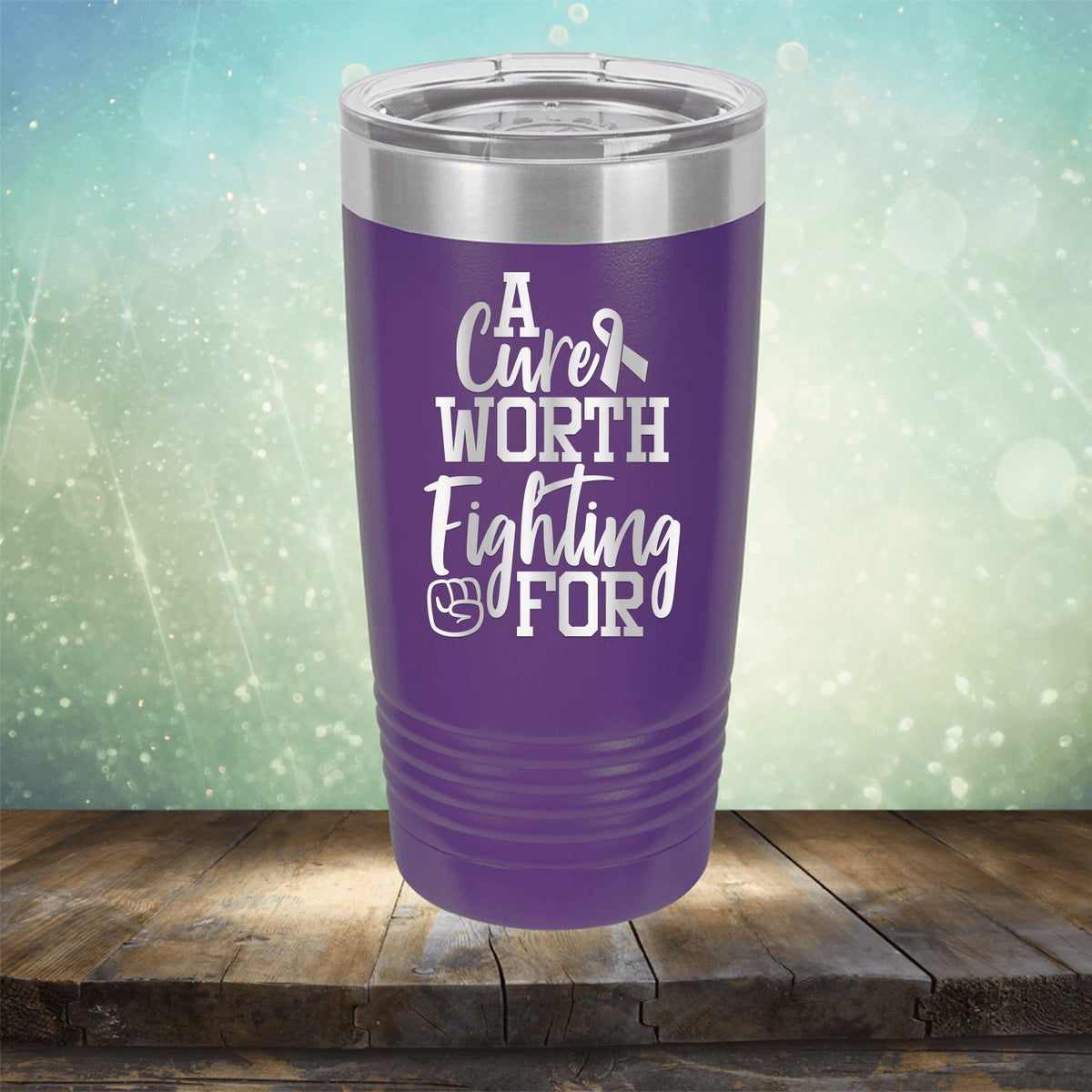 A Cure Worth Fighting For - Laser Etched Tumbler Mug