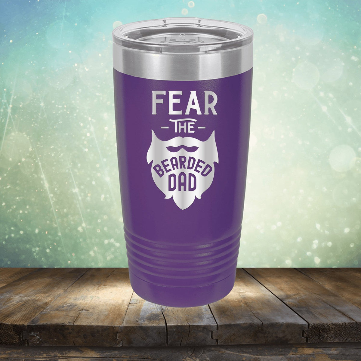 Fear The Bearded Dad - Laser Etched Tumbler Mug