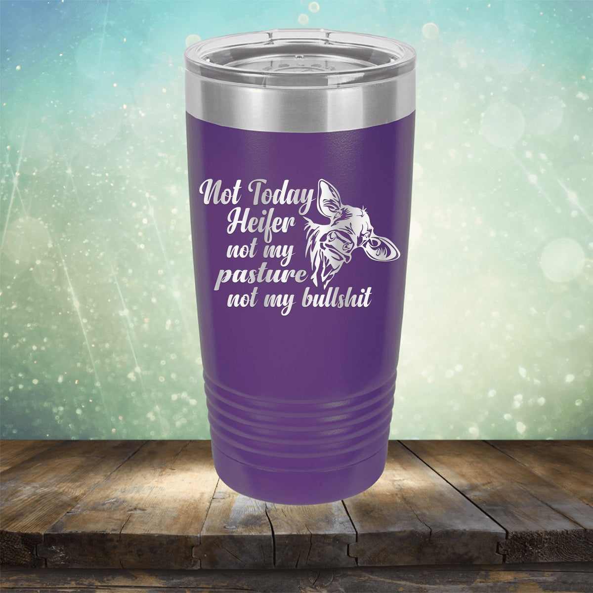 Not Today Heifer Not My Pasture Not My Bullshit - Laser Etched Tumbler Mug