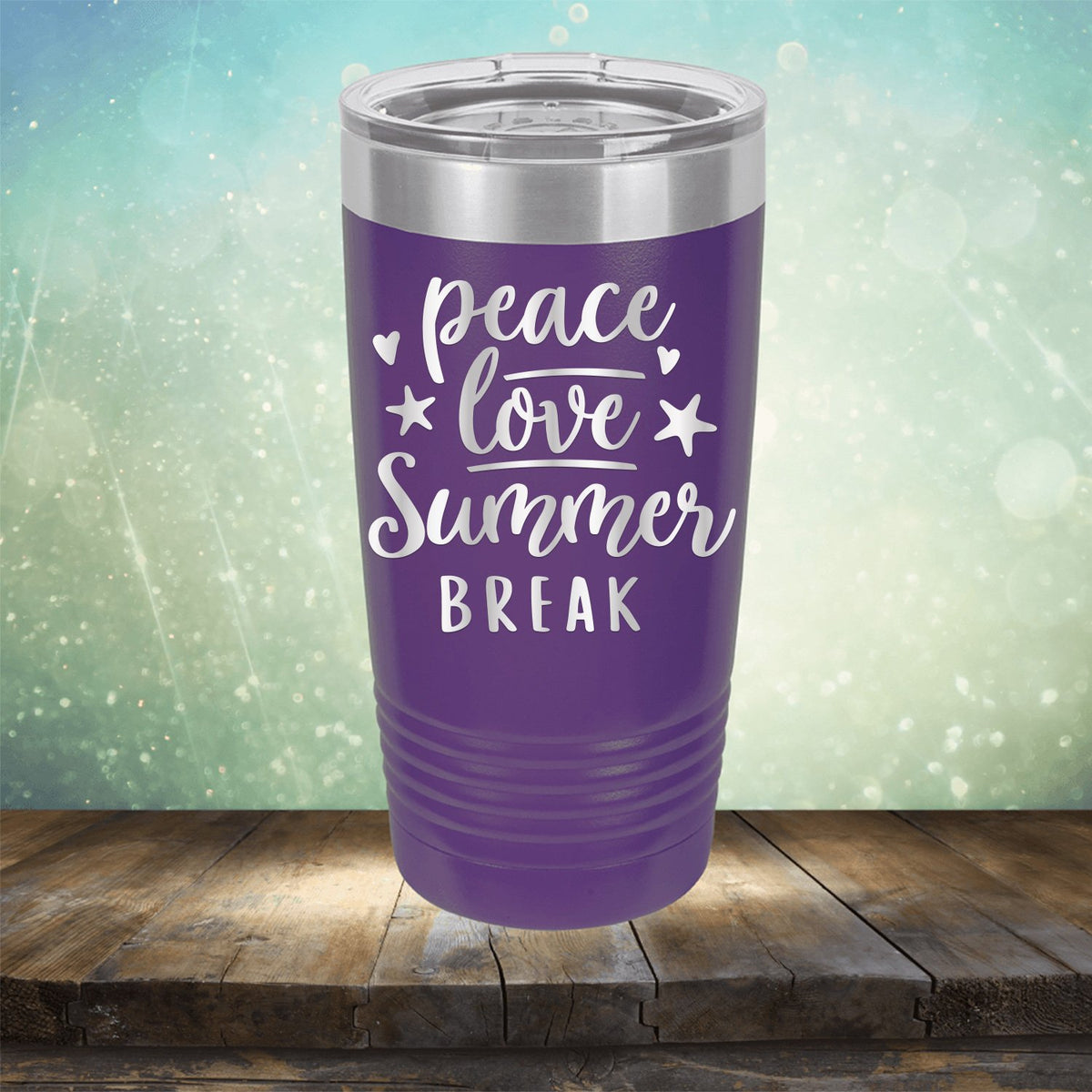 Peace Love Summer Break - Laser Etched Tumbler Mug