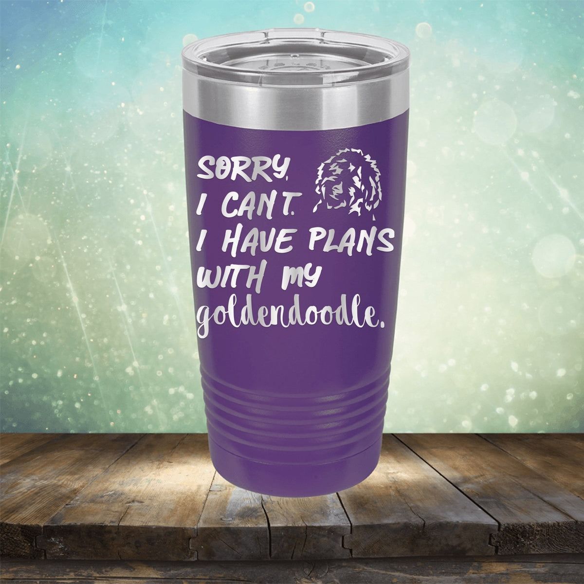 Sorry I Can&#39;t I Have Plans with My Goldendoodle - Laser Etched Tumbler Mug