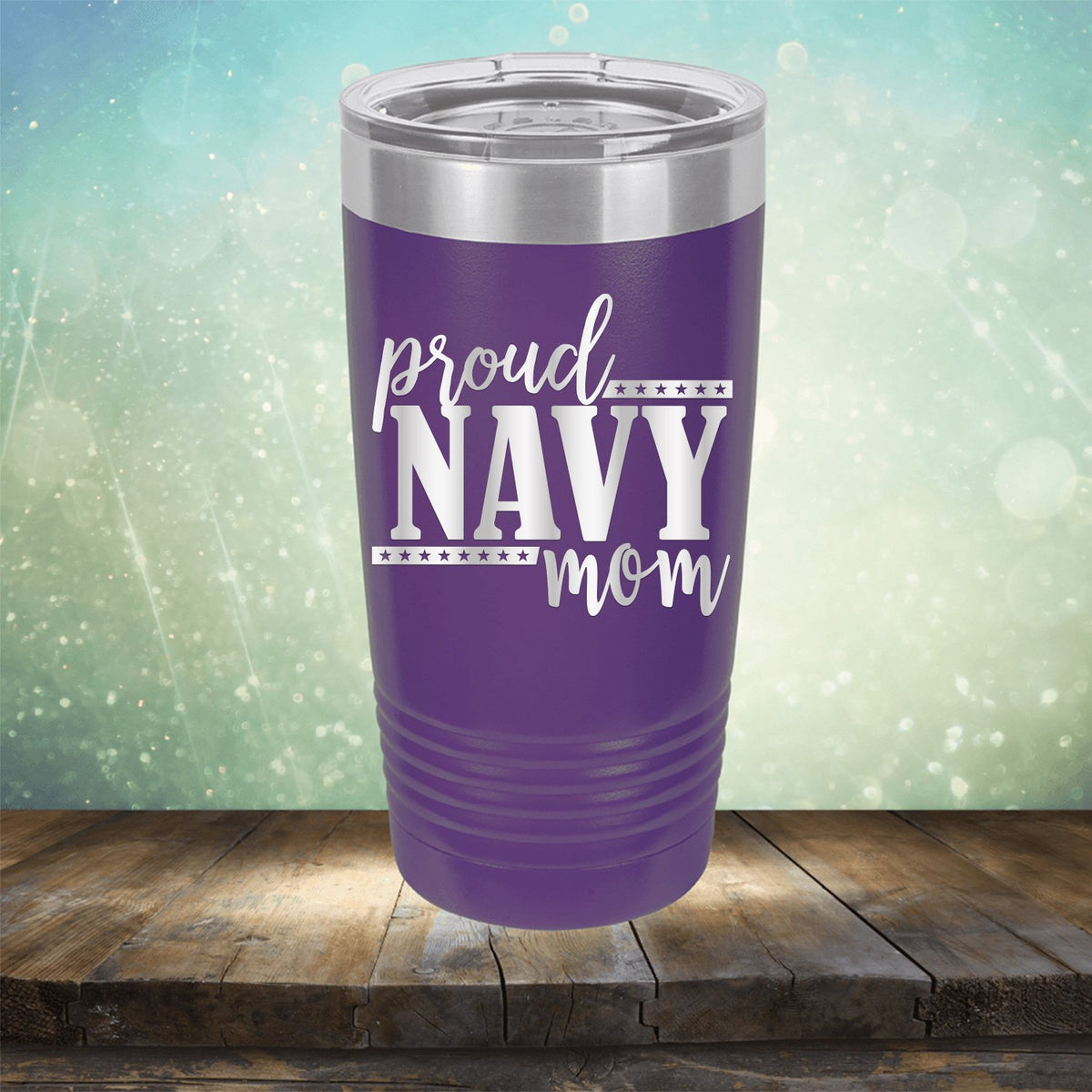 Proud Navy Mom - Laser Etched Tumbler Mug