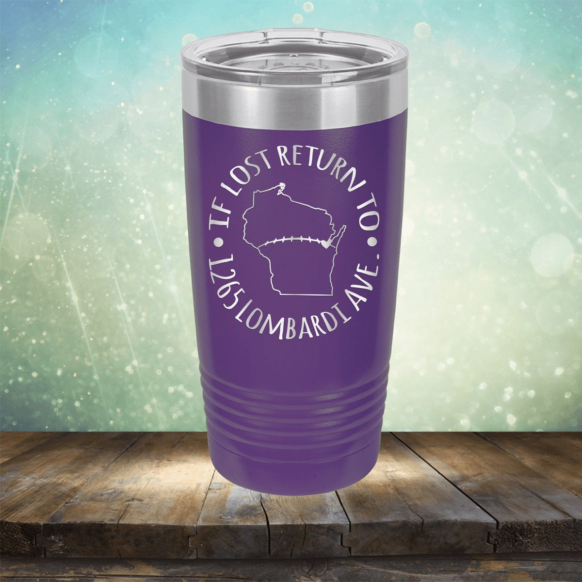 If Lost Return to 1265 Lombardi Ave. - Laser Etched Tumbler Mug