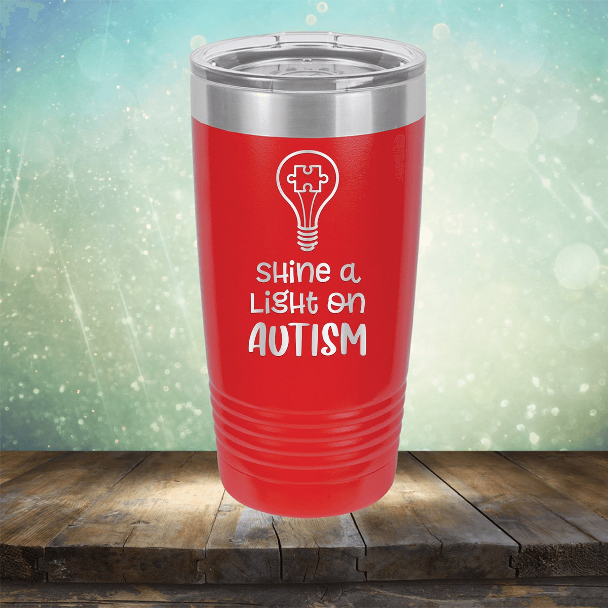Shine A Light on Autism - Laser Etched Tumbler Mug