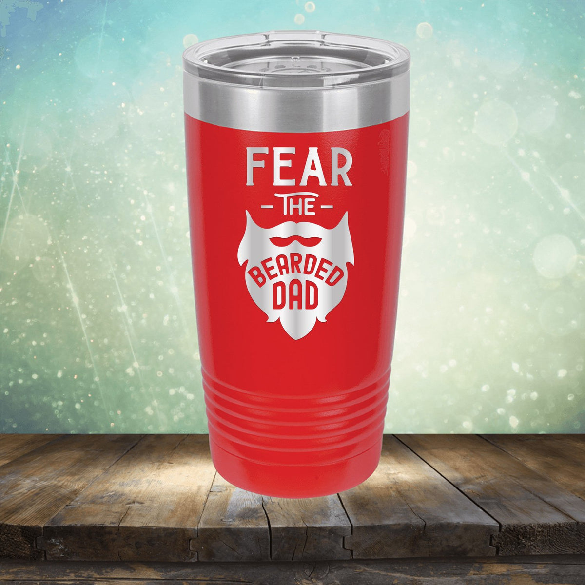 Fear The Bearded Dad - Laser Etched Tumbler Mug