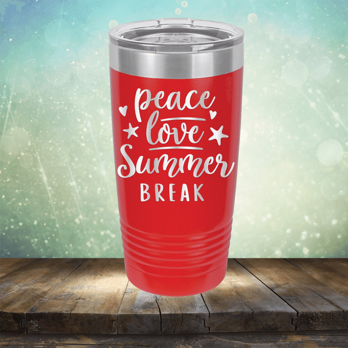 Peace Love Summer Break - Laser Etched Tumbler Mug