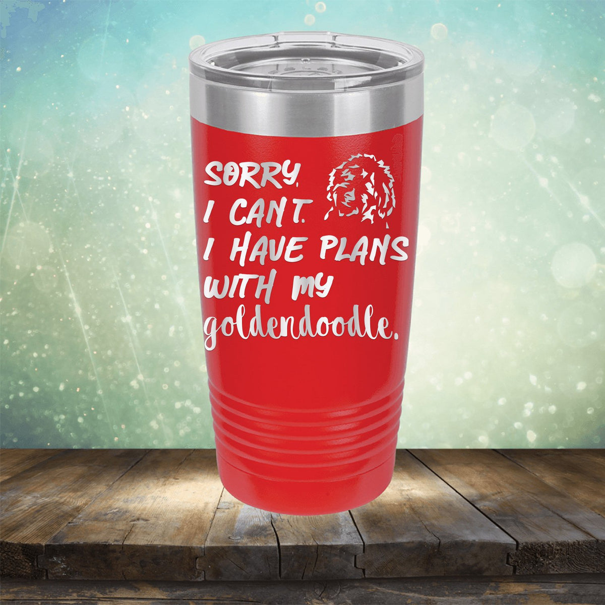 Sorry I Can&#39;t I Have Plans with My Goldendoodle - Laser Etched Tumbler Mug